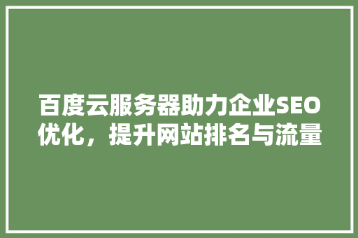 百度云服务器助力企业SEO优化，提升网站排名与流量