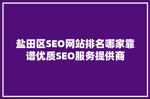 盐田区SEO网站排名哪家靠谱优质SEO服务提供商