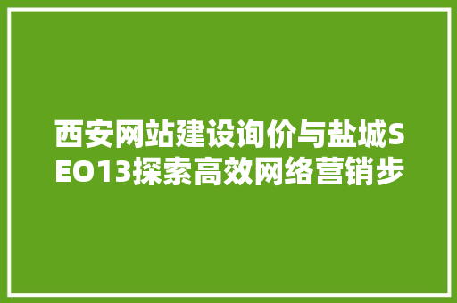 西安网站建设询价与盐城SEO13探索高效网络营销步骤