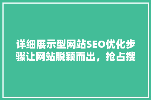 详细展示型网站SEO优化步骤让网站脱颖而出，抢占搜索引擎高地