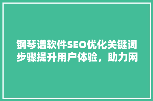 钢琴谱软件SEO优化关键词步骤提升用户体验，助力网站流量增长  第1张