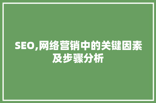 SEO,网络营销中的关键因素及步骤分析