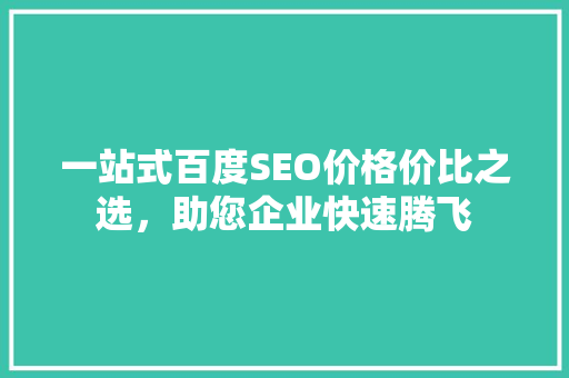 一站式百度SEO价格价比之选，助您企业快速腾飞