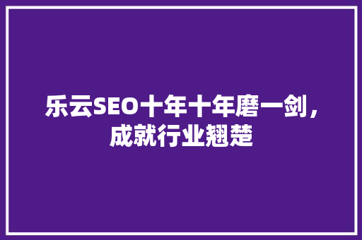 乐云SEO十年十年磨一剑，成就行业翘楚