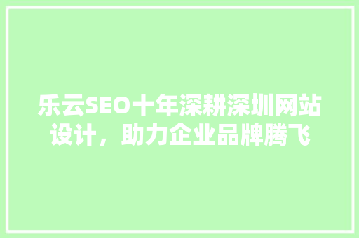乐云SEO十年深耕深圳网站设计，助力企业品牌腾飞