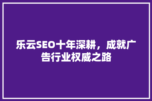 乐云SEO十年深耕，成就广告行业权威之路