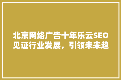 北京网络广告十年乐云SEO见证行业发展，引领未来趋势