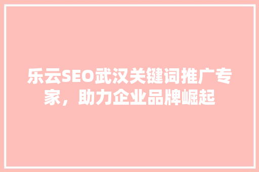乐云SEO武汉关键词推广专家，助力企业品牌崛起