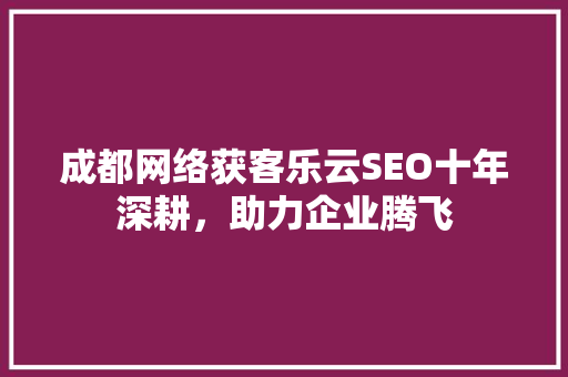 成都网络获客乐云SEO十年深耕，助力企业腾飞