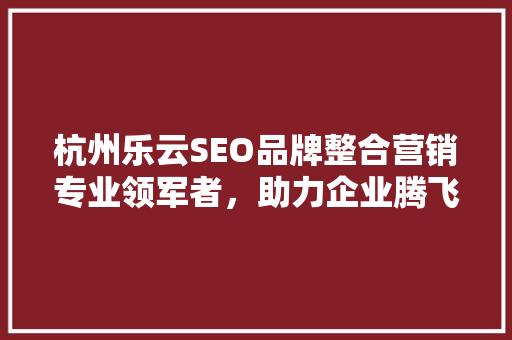 杭州乐云SEO品牌整合营销专业领军者，助力企业腾飞