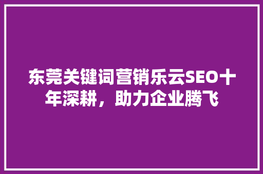 东莞关键词营销乐云SEO十年深耕，助力企业腾飞