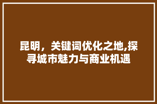 昆明，关键词优化之地,探寻城市魅力与商业机遇