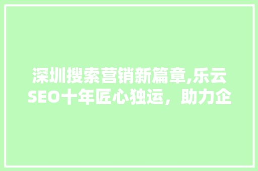 深圳搜索营销新篇章,乐云SEO十年匠心独运，助力企业腾飞