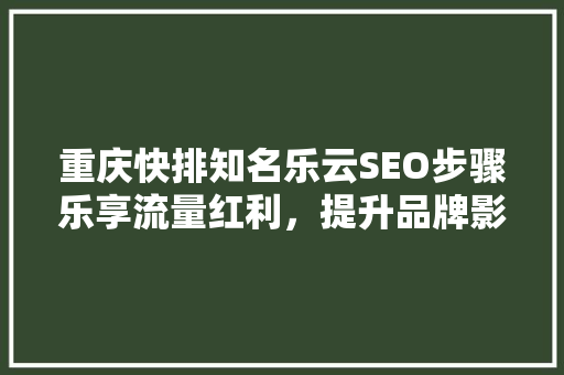 重庆快排知名乐云SEO步骤乐享流量红利，提升品牌影响力