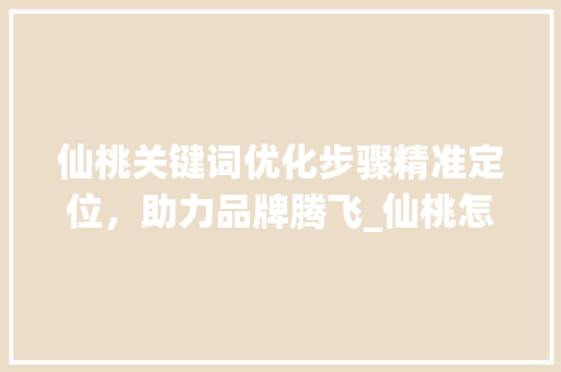仙桃关键词优化步骤精准定位，助力品牌腾飞_仙桃怎么做好关键词优化