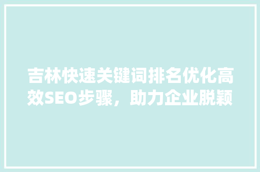 吉林快速关键词排名优化高效SEO步骤，助力企业脱颖而出_吉林快速关键词排名优化