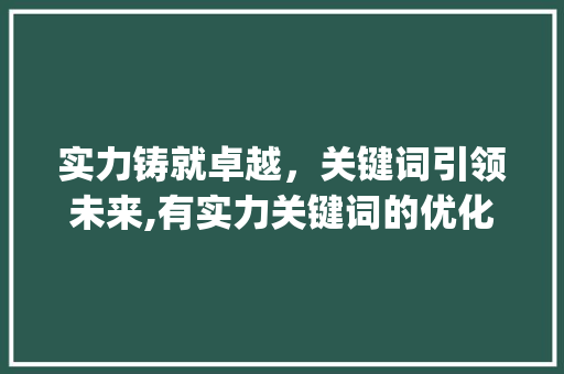 实力铸就卓越，关键词引领未来,有实力关键词的优化之路_有实力的关键词优化首选