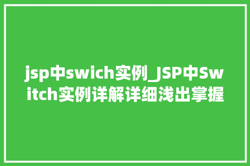 jsp中swich实例_JSP中Switch实例详解详细浅出掌握条件分支