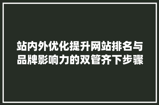 站内外优化提升网站排名与品牌影响力的双管齐下步骤_关键词站内外优化的办法