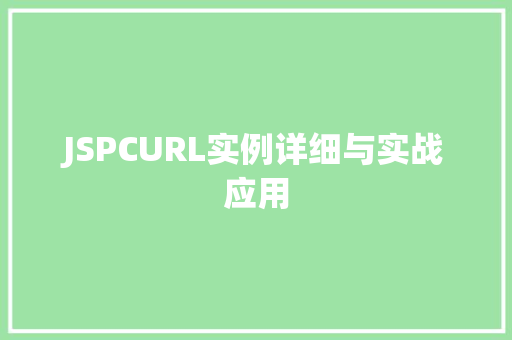 JSPCURL实例详细与实战应用