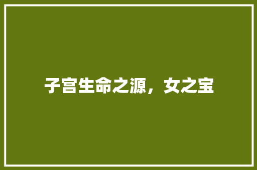 子宫生命之源，女之宝