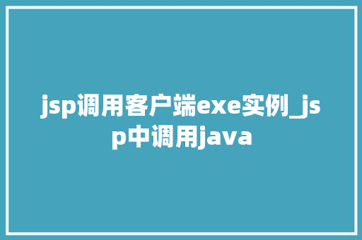 jsp调用客户端exe实例_jsp中调用java