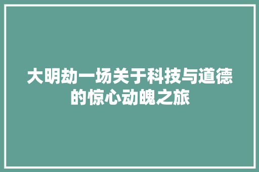 大明劫一场关于科技与道德的惊心动魄之旅