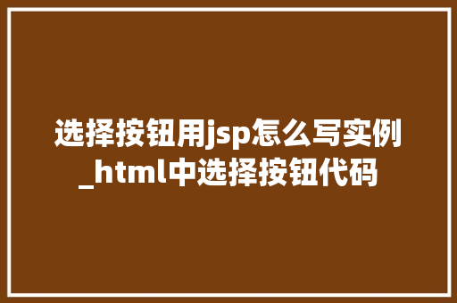 选择按钮用jsp怎么写实例_html中选择按钮代码