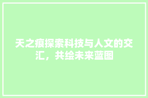 天之痕探索科技与人文的交汇，共绘未来蓝图