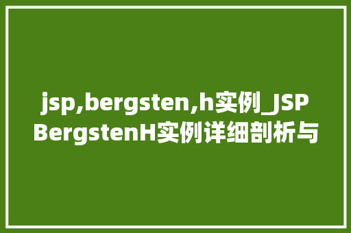 jsp,bergsten,h实例_JSPBergstenH实例详细剖析与实战应用  第1张
