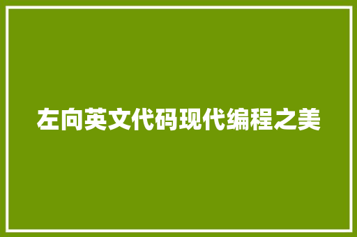 左向英文代码现代编程之美