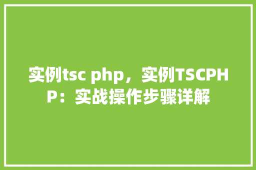 实例tsc php，实例TSCPHP：实战操作步骤详解