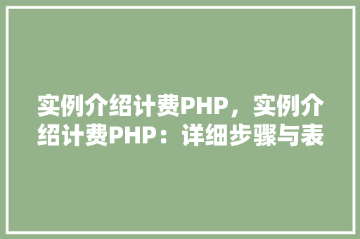 实例介绍计费PHP，实例介绍计费PHP：详细步骤与表格展示