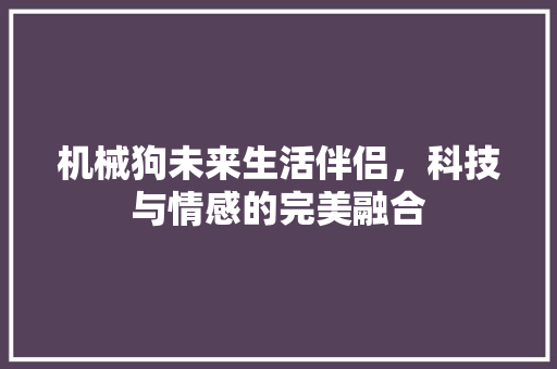 机械狗未来生活伴侣，科技与情感的完美融合