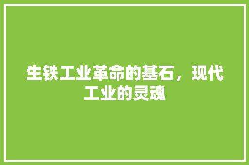 生铁工业革命的基石，现代工业的灵魂