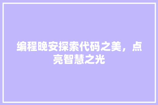 编程晚安探索代码之美，点亮智慧之光