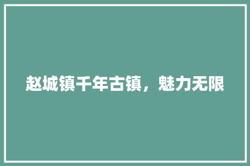 赵城镇千年古镇，魅力无限
