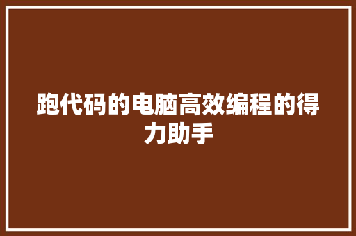 跑代码的电脑高效编程的得力助手