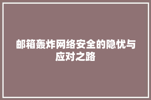 邮箱轰炸网络安全的隐忧与应对之路