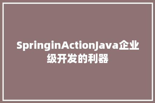 SpringinActionJava企业级开发的利器