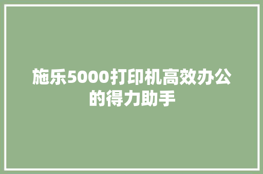 施乐5000打印机高效办公的得力助手