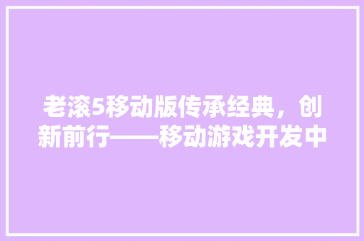 老滚5移动版传承经典，创新前行——移动游戏开发中的经典例子