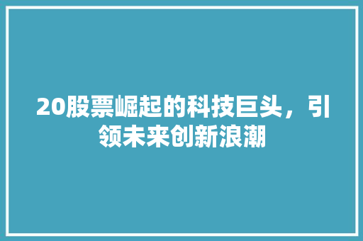 20股票崛起的科技巨头，引领未来创新浪潮