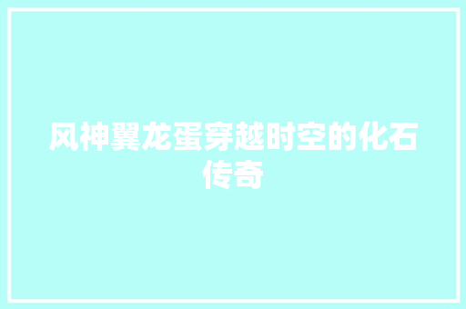 风神翼龙蛋穿越时空的化石传奇