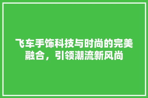 飞车手饰科技与时尚的完美融合，引领潮流新风尚