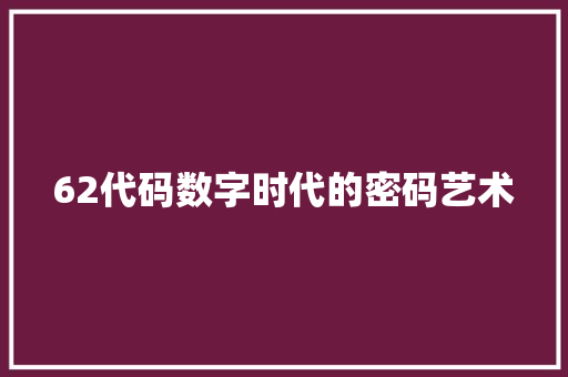 62代码数字时代的密码艺术