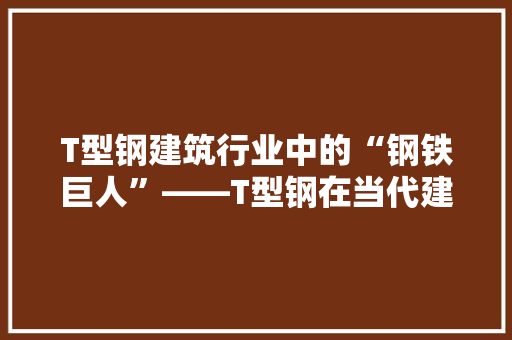 T型钢建筑行业中的“钢铁巨人”——T型钢在当代建筑中的应用与发展