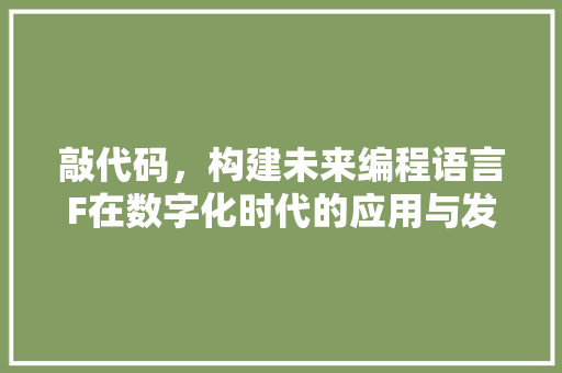 敲代码，构建未来编程语言F在数字化时代的应用与发展