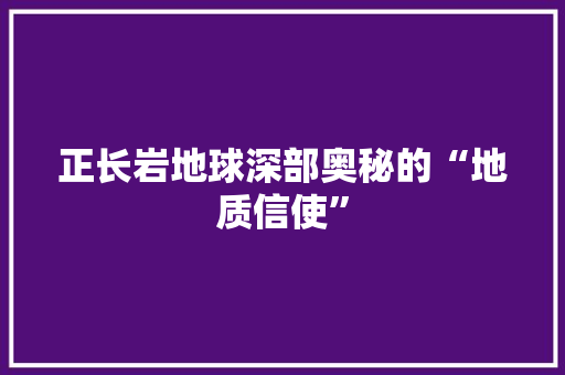 正长岩地球深部奥秘的“地质信使”