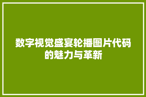 数字视觉盛宴轮播图片代码的魅力与革新